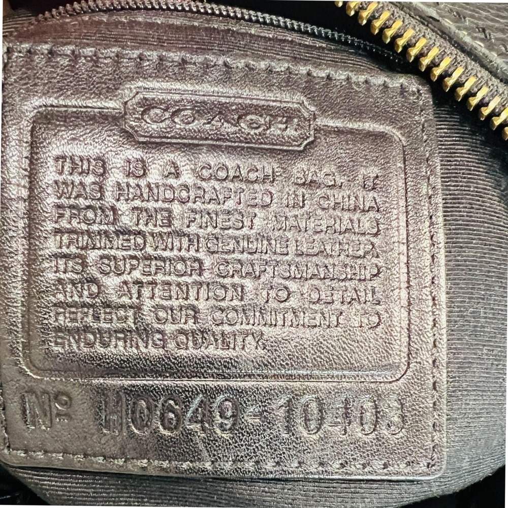 Coach Y2K Hobo Black White Stitch Jacquard Leather Shoulder Bag Adjust Strap - Picture 9 of 9